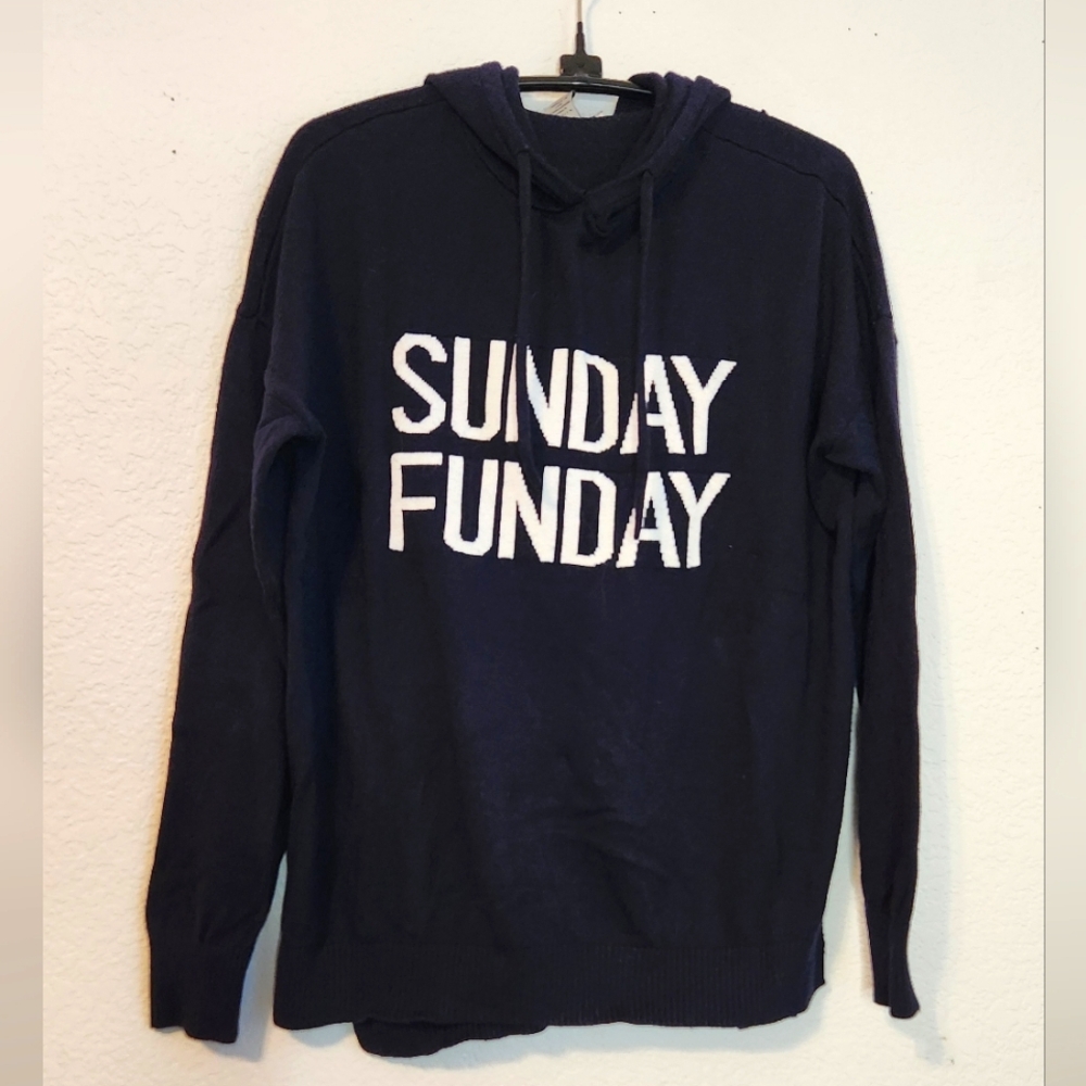 Rachel Zoe Sunday Funday Navy Sweater Hoodie, Size M